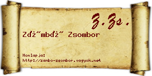 Zámbó Zsombor névjegykártya